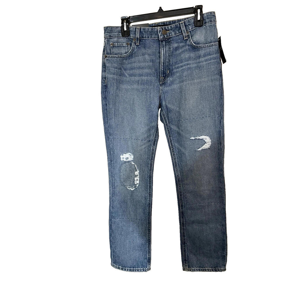 New Ralph Lauren Patched High-Rise Non Stretch Straight Ankle Length Jeans sz 8